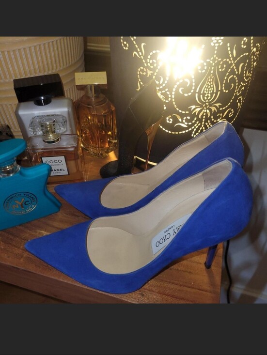 Jimmy Choo Shoes - Jimmy CHOO Romy cobalt electric blue suede pumps 100mm Size 6